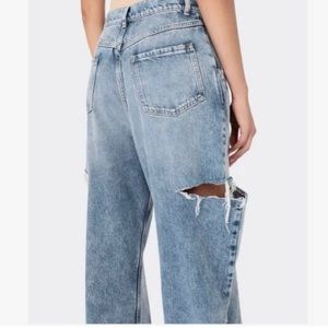 Maison Margiela Slit Jeans Blue Side Rip Straight Leg IT 46 Slash